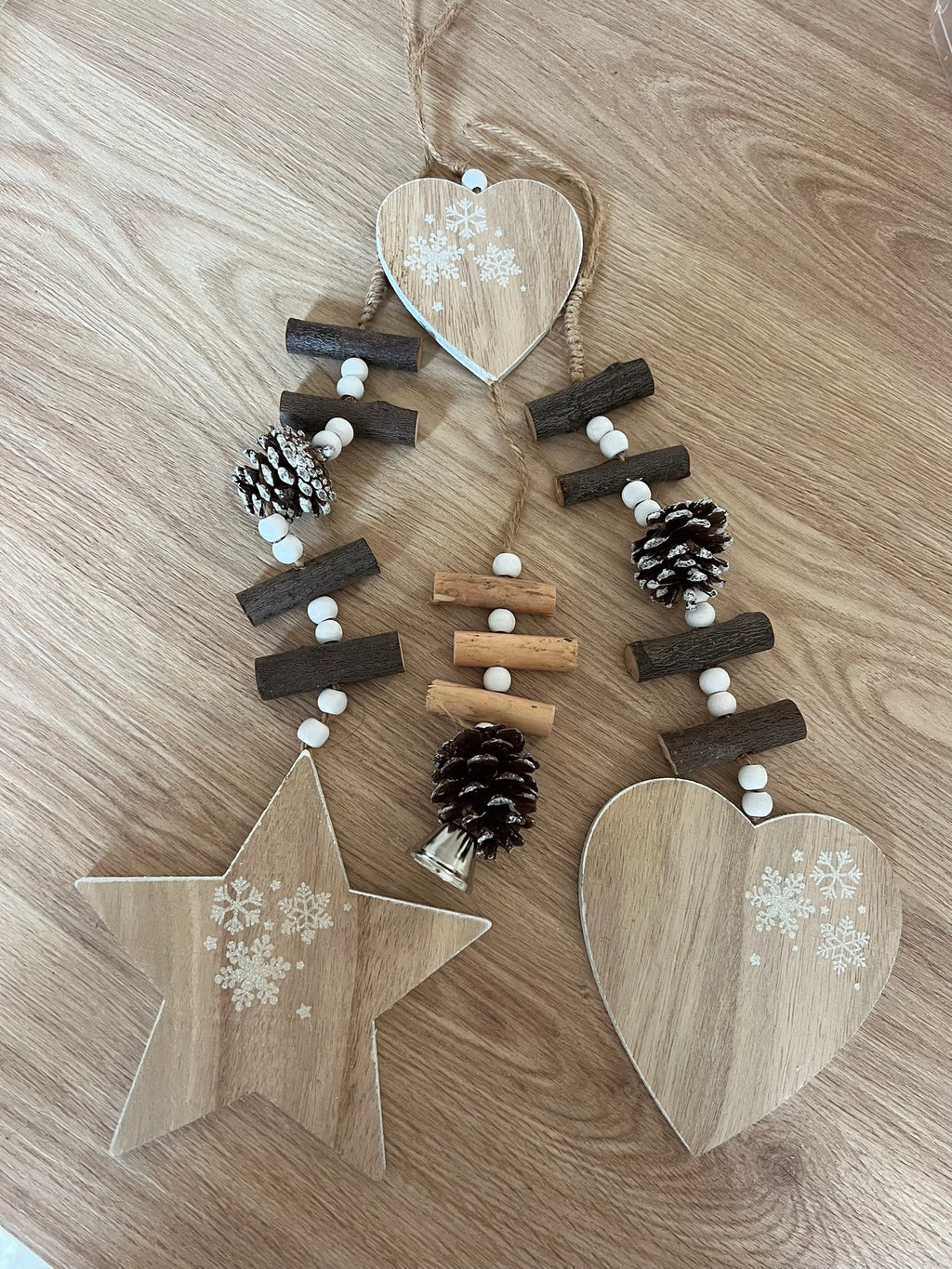 Colgante Corazón & Piña – Decoración Natural 🎄✨