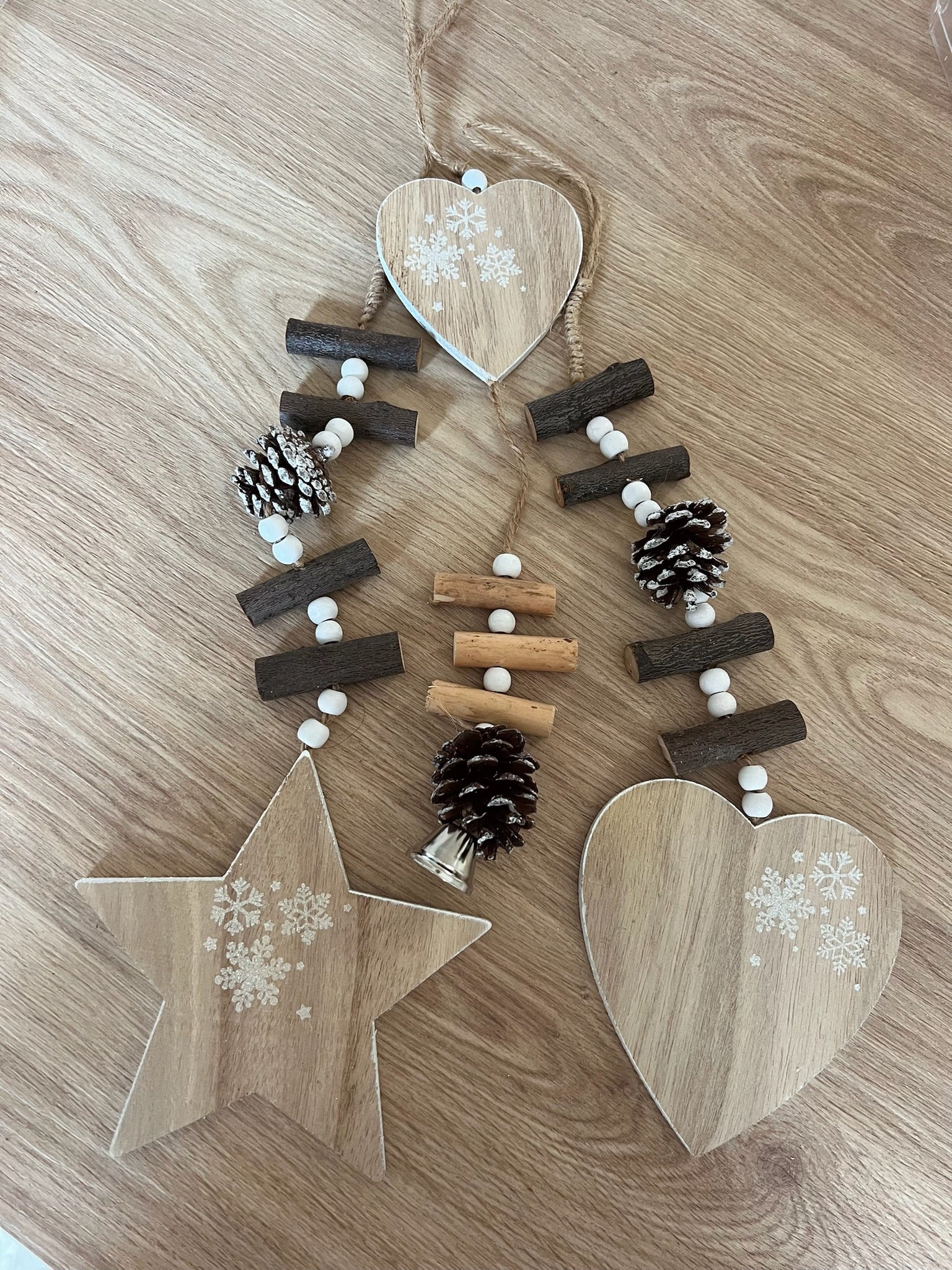 Colgante Corazón & Piña – Decoración Natural 🎄✨