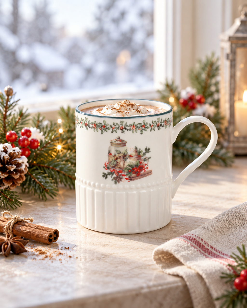 Taza de Porcelana Delicias Navideñas – 400 ml 🎄☕