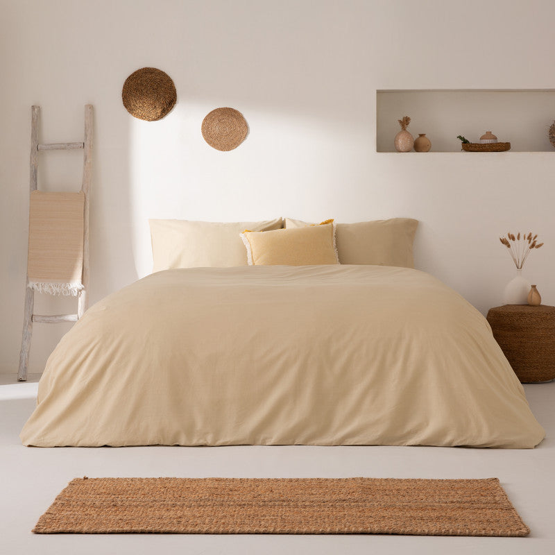 Funda nórdica lisa 100% algodón + funda de almohada 🛏️🌿