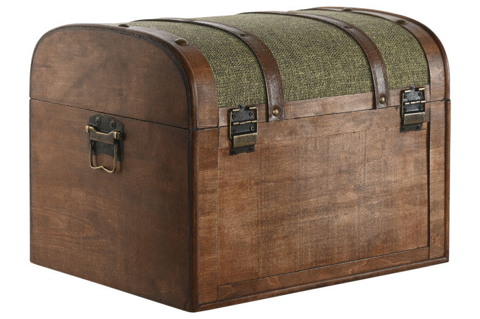 Baúl Lienzo y Madera  Verde Vintage