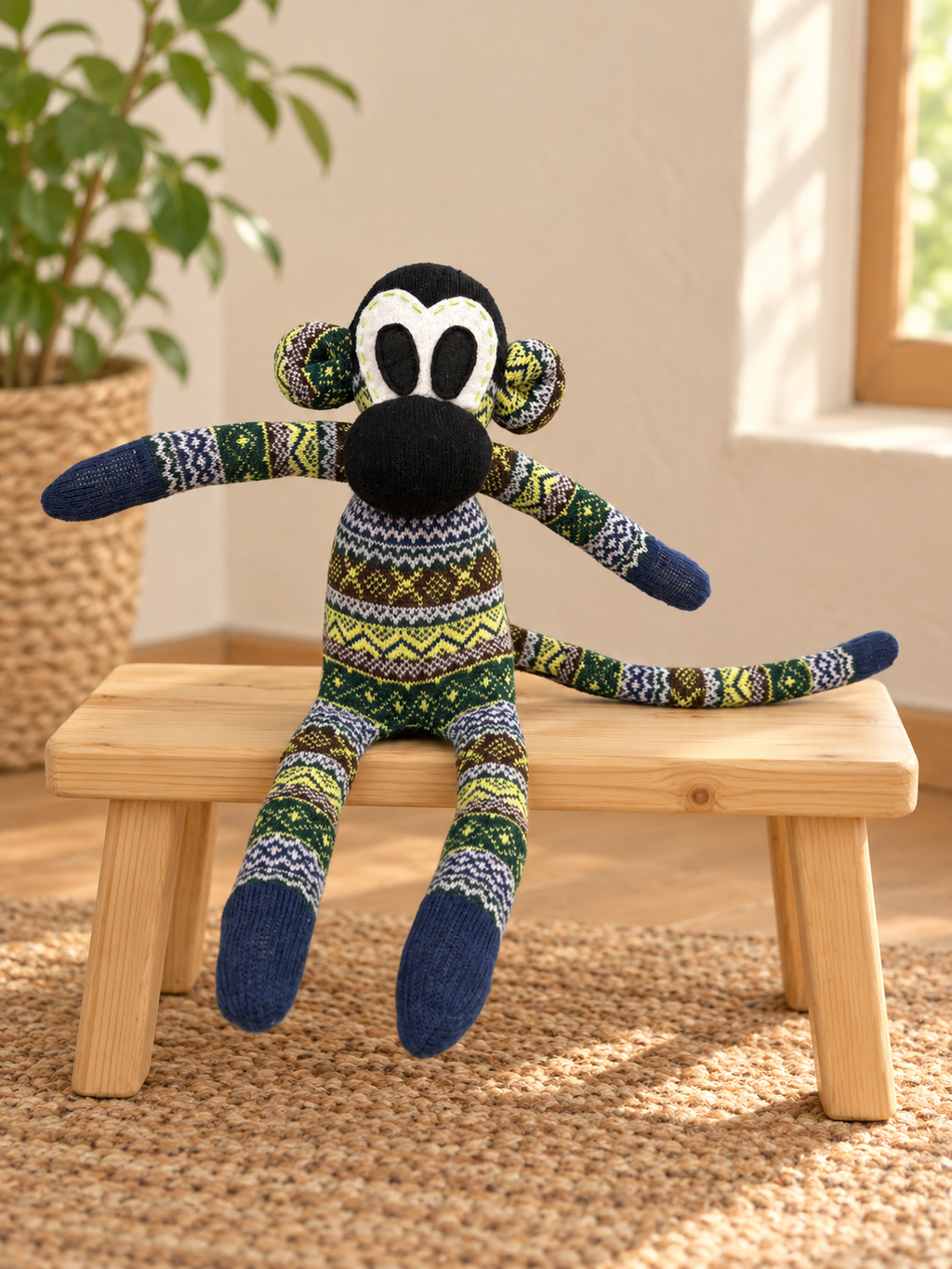 Mono de Calcetines Artesanal – Chisporreta Becky 🐒🧵