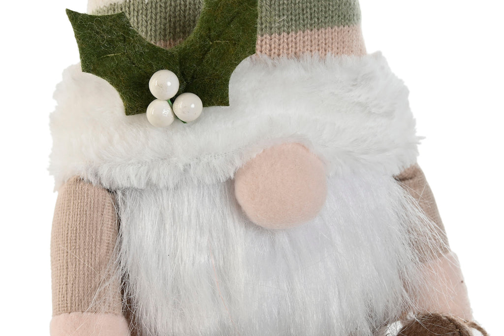 Figura de gnomo en trineo beige