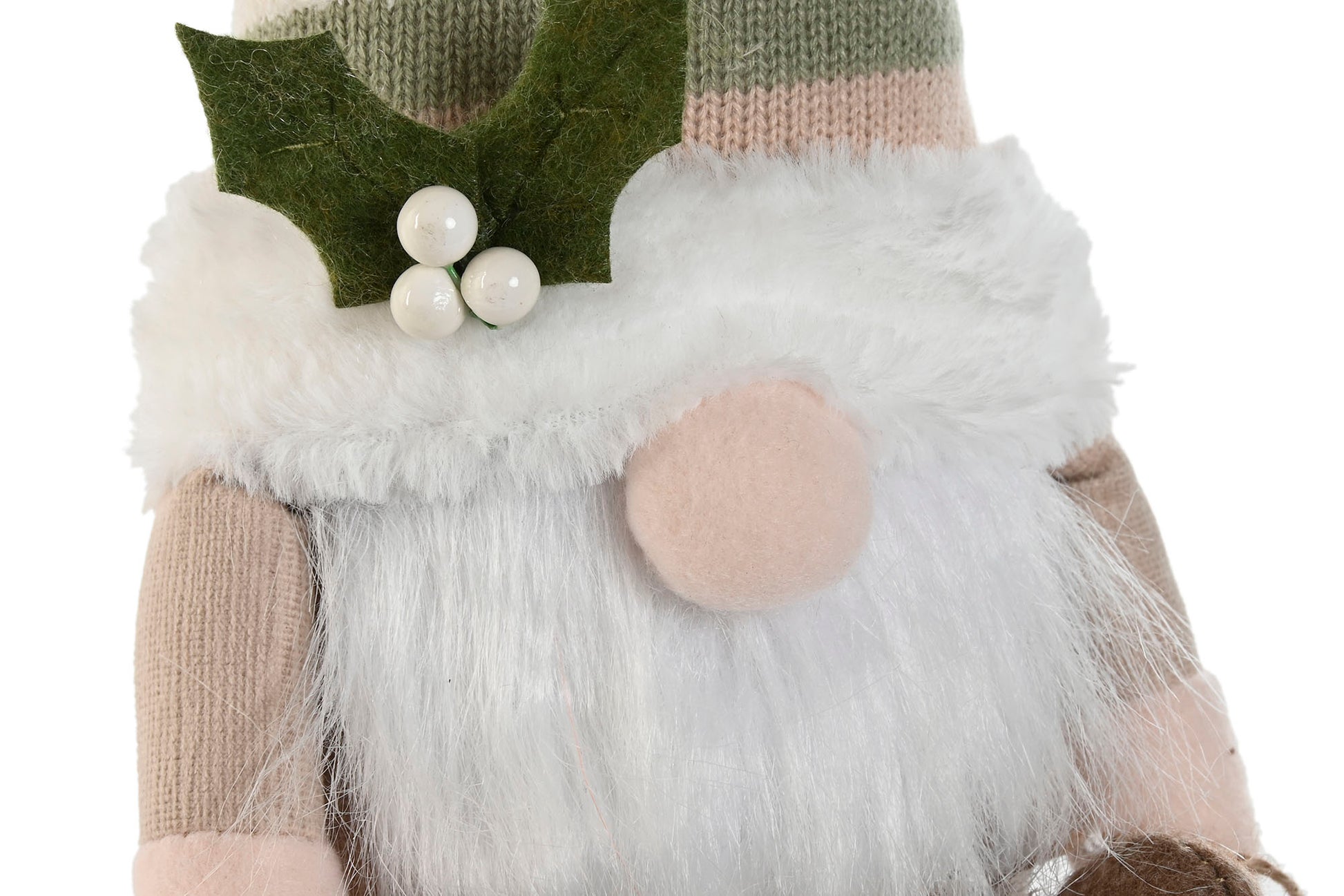 Figura de gnomo en trineo beige