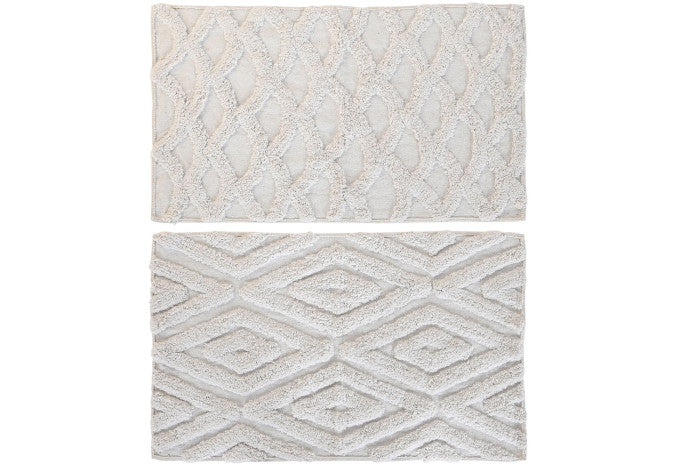 Alfombra de Algodón “Rombos Blancos”