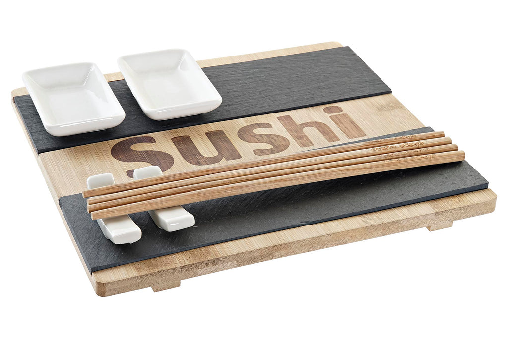 Set de Sushi 7 Piezas – Bambú & Pizarra 🍣🎋