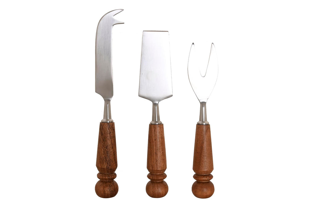 Set de Cuchillos para Queso – 3 Piezas Acacia & Acero Inoxidable 🧀🪵✨