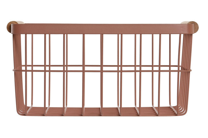 Cesta de metal con asas estilo “pino”