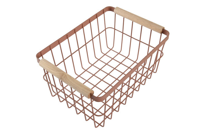 Cesta de metal con asas estilo “pino”