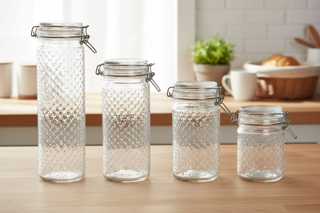 Set de 4 Botes de Cristal Clear Dot ✨🥣