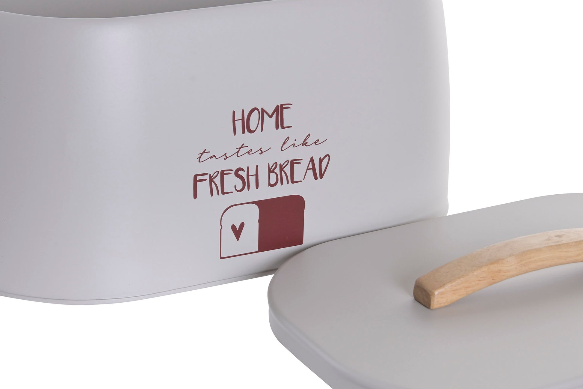 Boîte à Pain en Métal avec Couvercle en Bois d'Hévéa 🍞