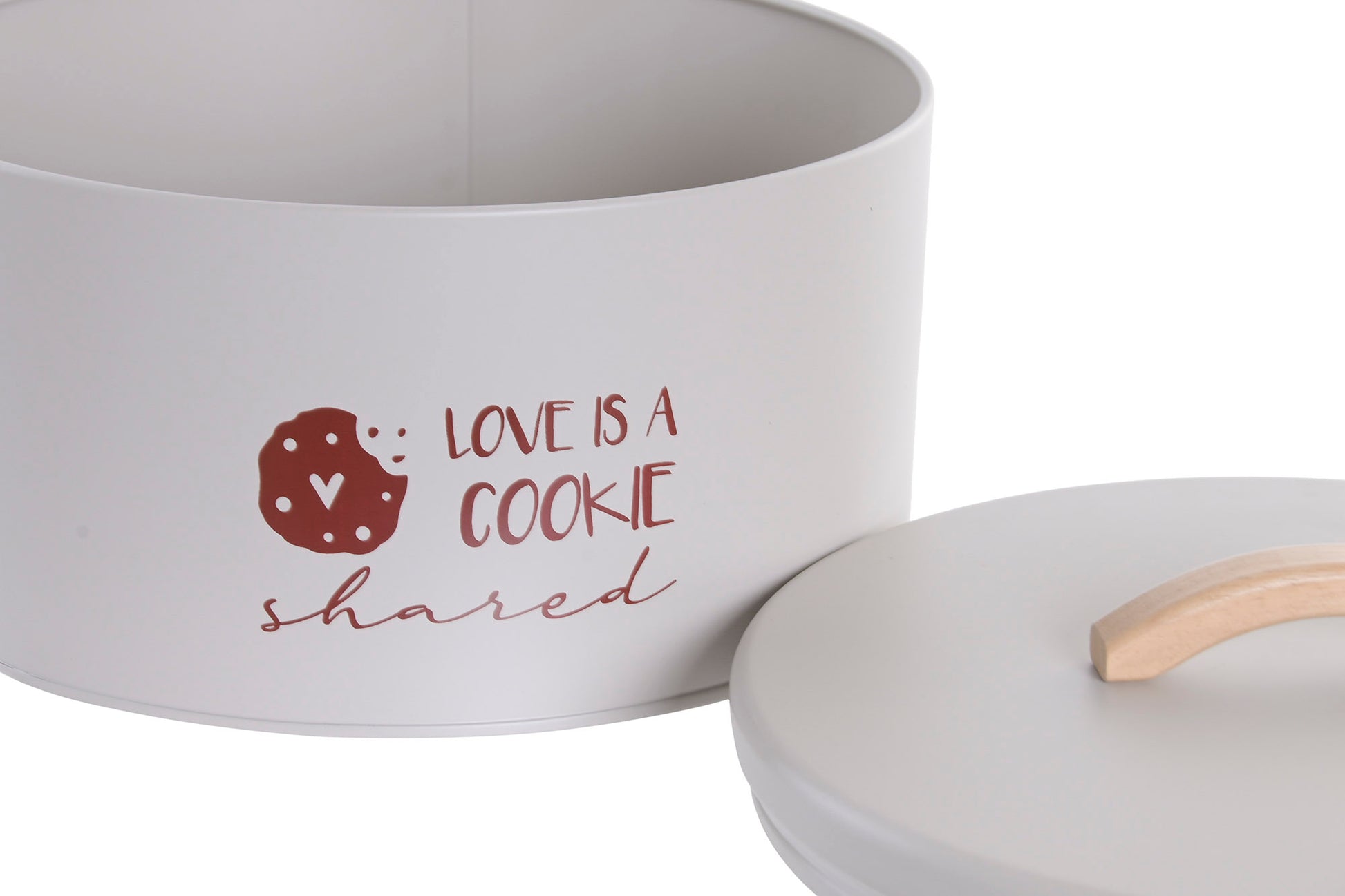 Boîte en métal avec couvercle en bois d'hévéa Biscuits 🍪