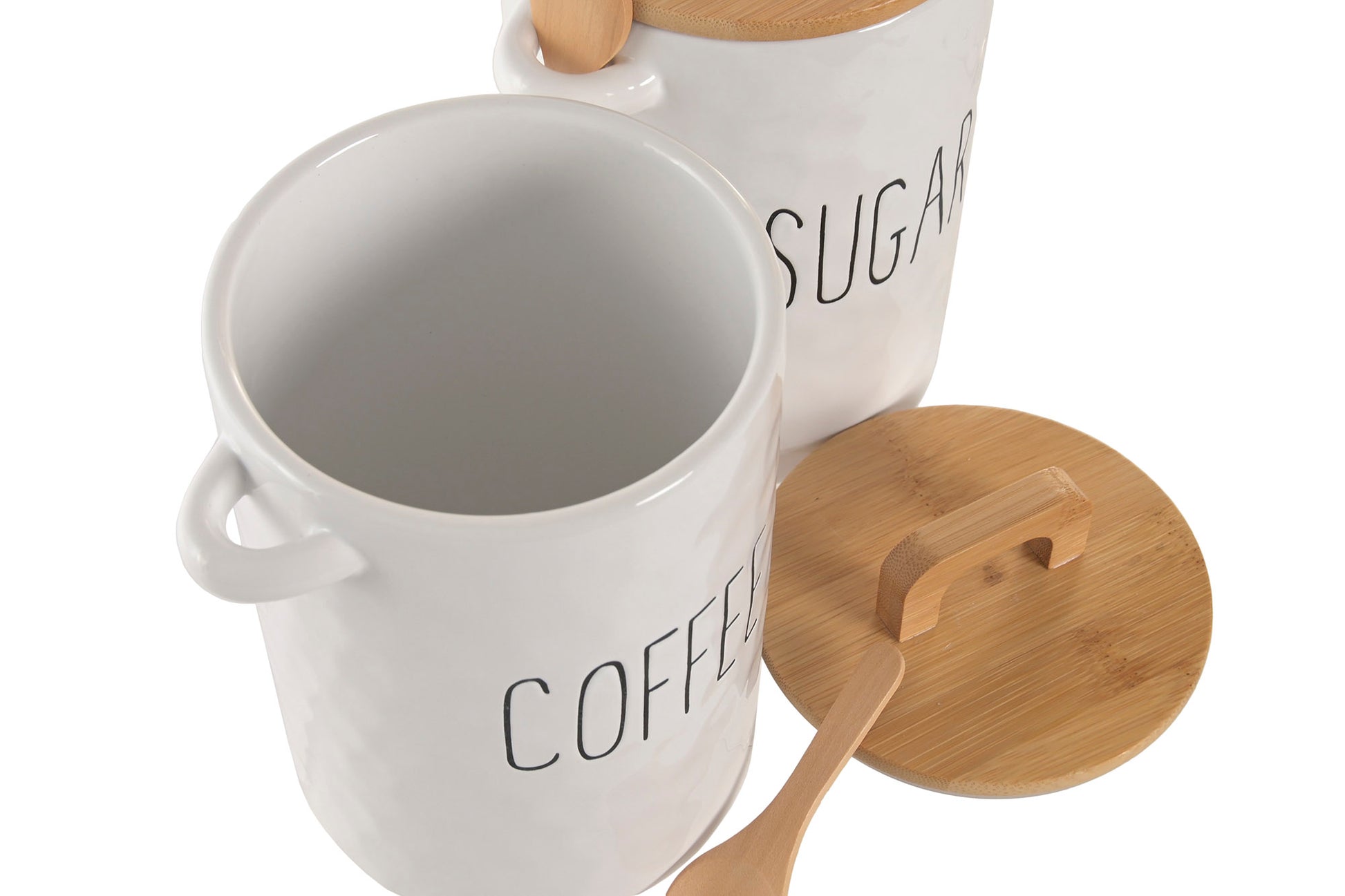 Bote de Porcelana con Tapa de Bambú y Cuchara ☕