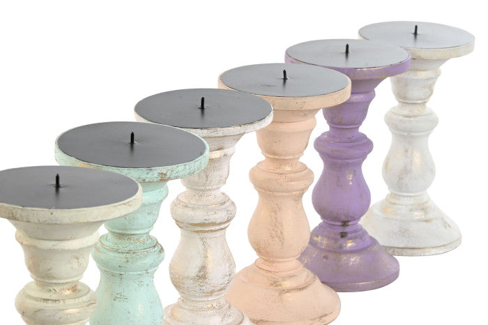 Candelabro de Mango & Metal Desgastado