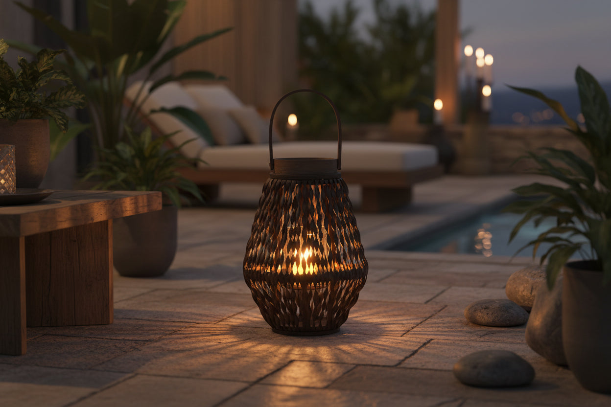 Portavela de Madera con Vaso de Cristal 🤎🕯️