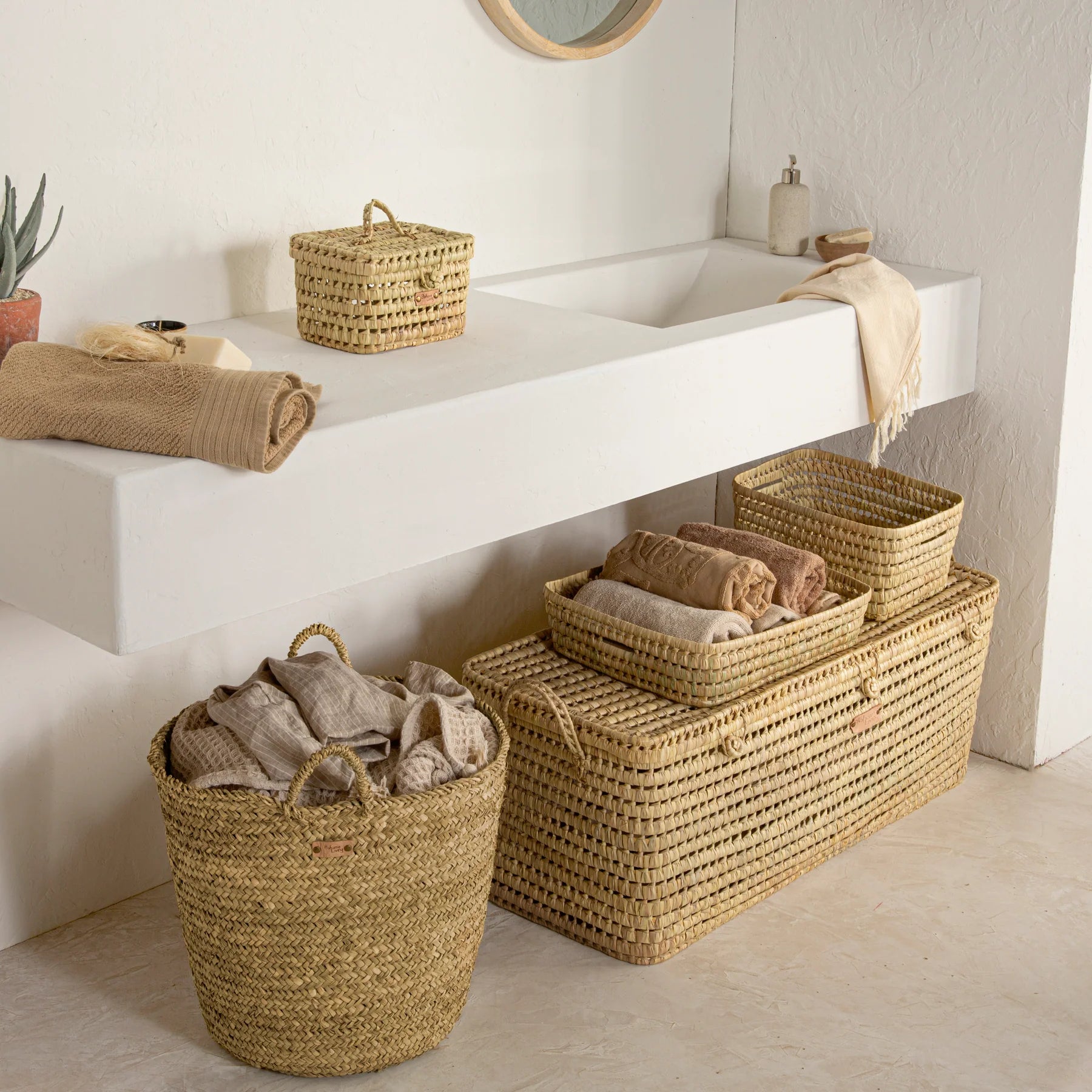Cesta almacenamiento con asas