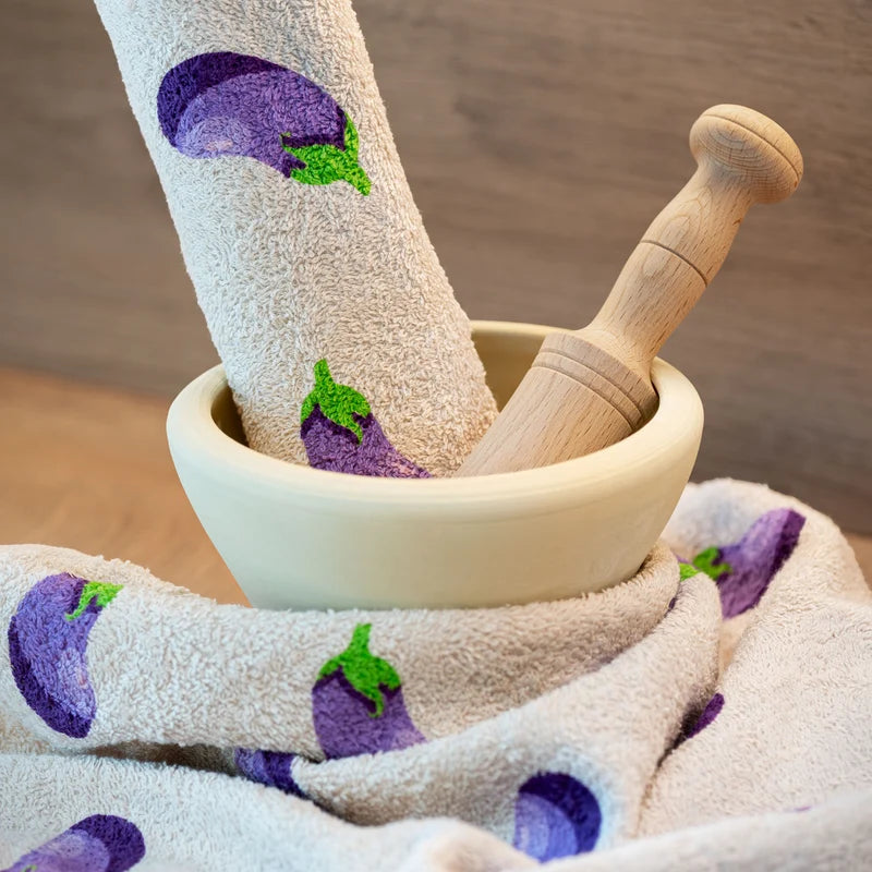 Berenjena paño de cocina