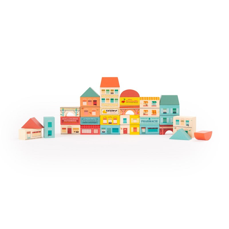 Juego de construcción pueblo (35 piezas) Avenue du Moulin