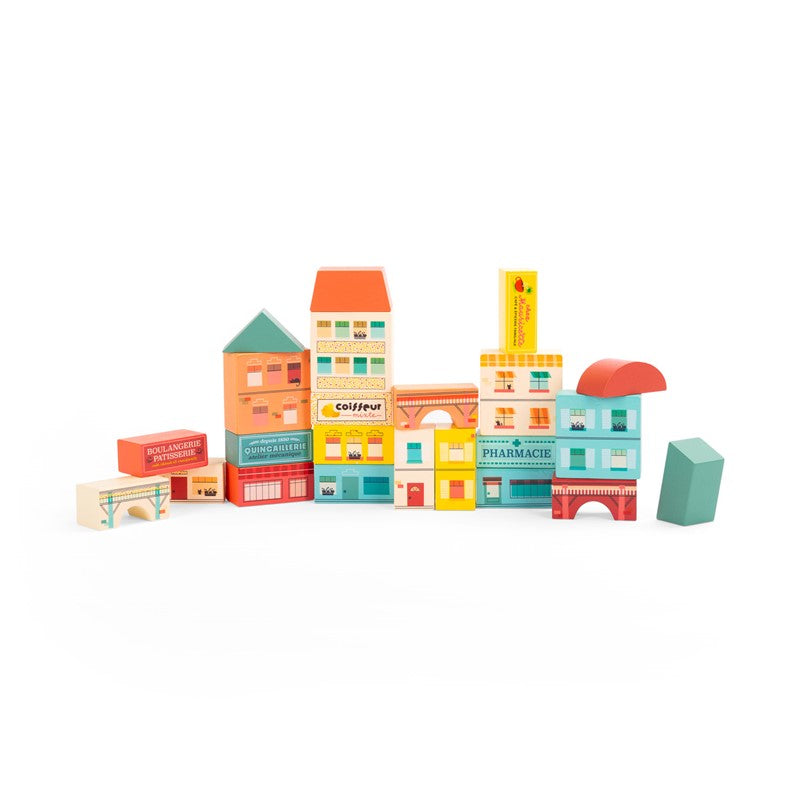 Juego de construcción pueblo (35 piezas) Avenue du Moulin