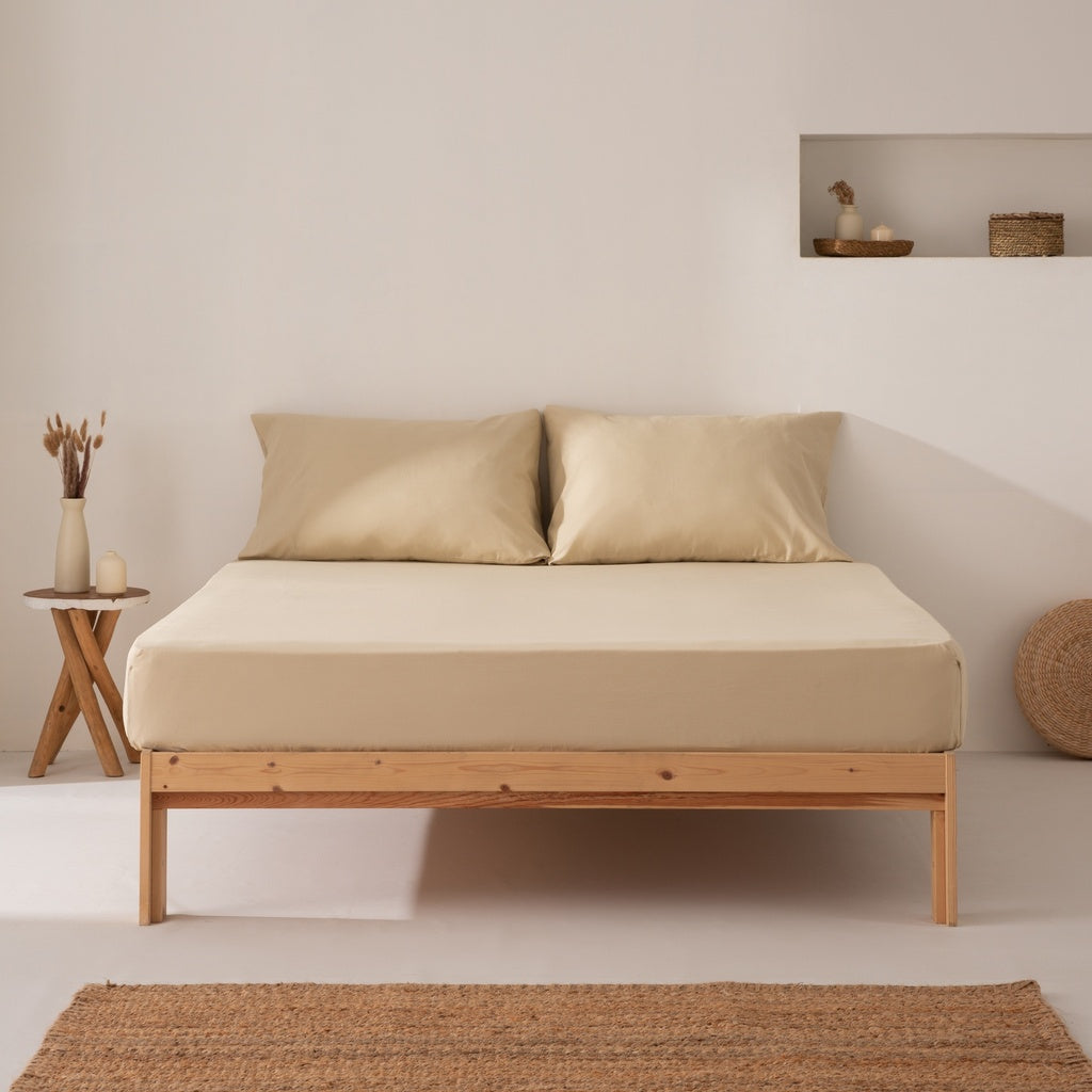Sábana bajera ajustable 100% algodón 🛏️🌿