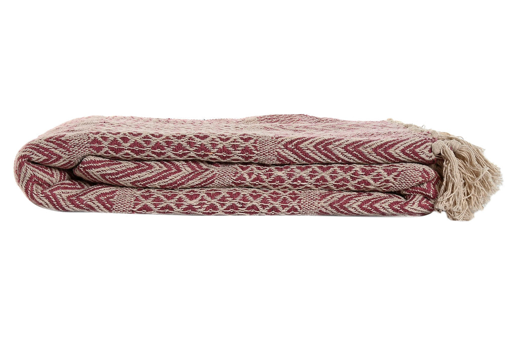 Plaid de algodón con flecos