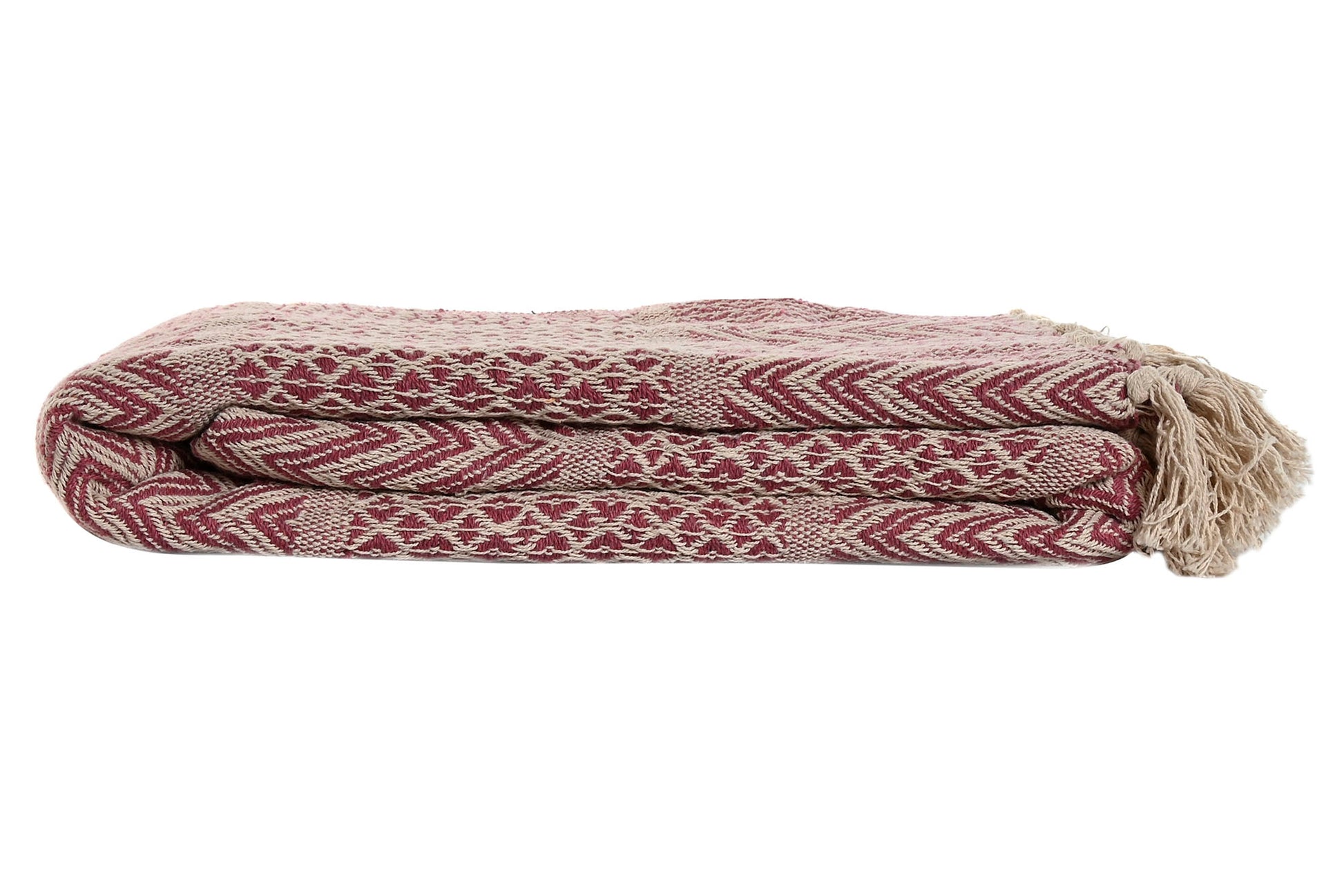 Plaid de algodón con flecos