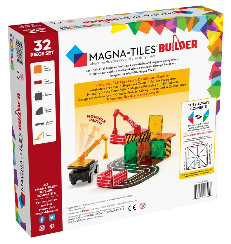 MAGNA-TILES® Construction Set – 32 Piezas 🏗️🧲