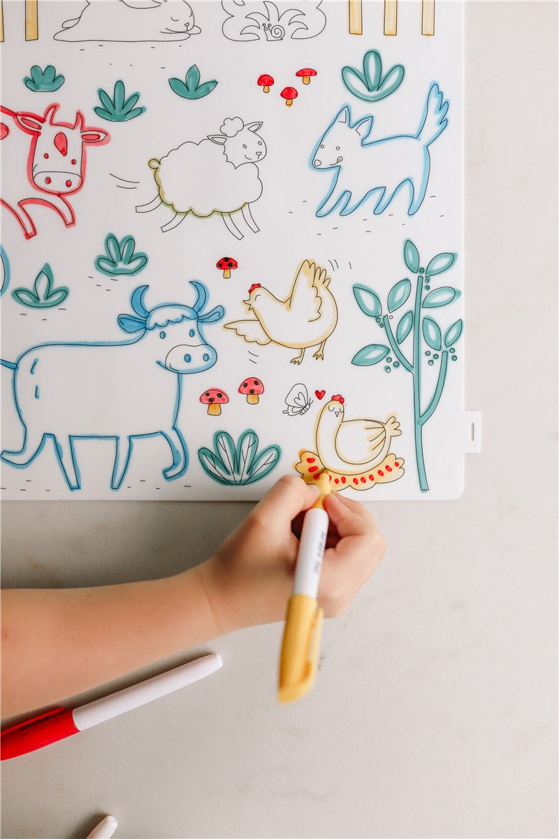 Scribble “En la Granja” Set de Dibujo con 4 Rotuladores 🐮🎨✨