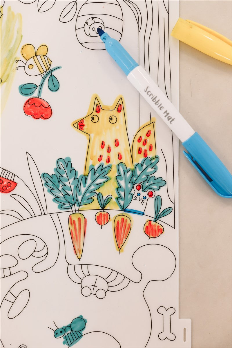Scribble “En el Jardín” Set de Dibujo con 4 Rotuladores 🌼🖍️✨
