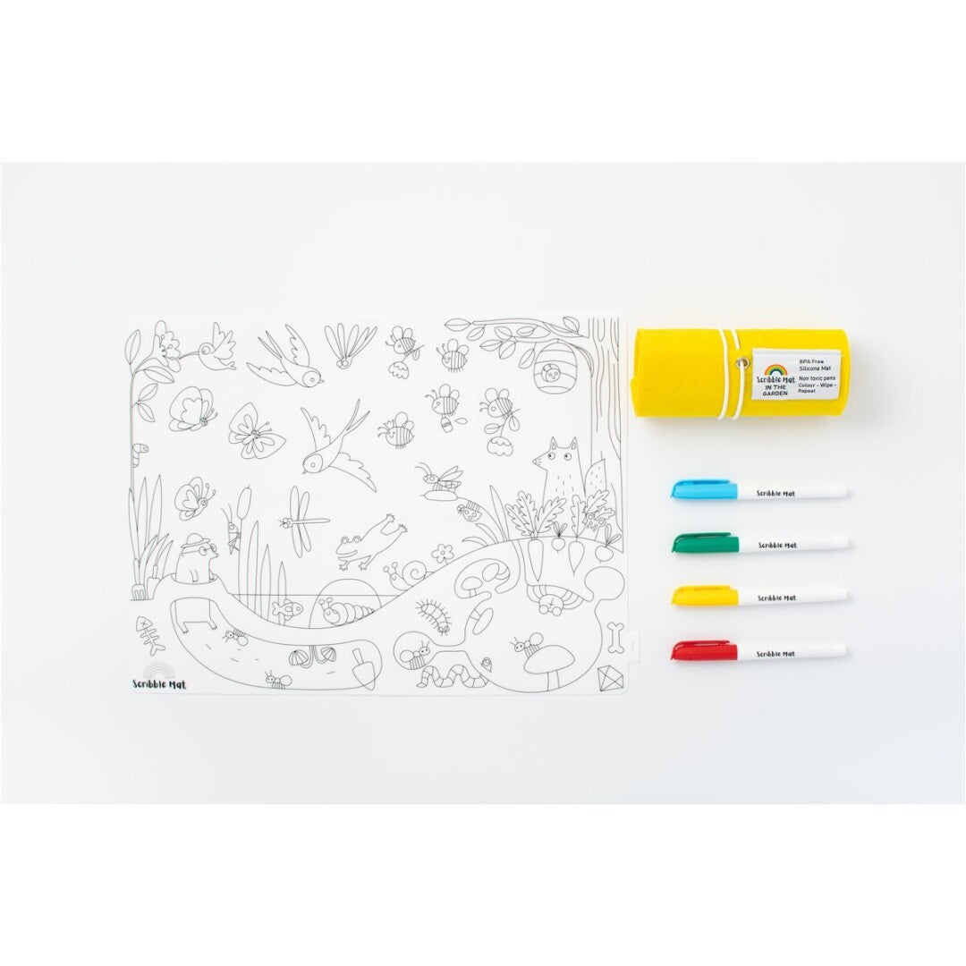 Scribble “En el Jardín” Set de Dibujo con 4 Rotuladores 🌼🖍️✨