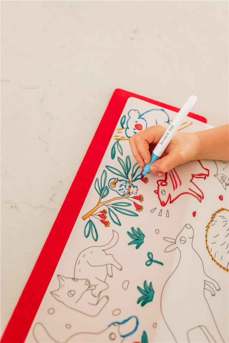 Scribble “Animales de Australia” – Tapete de Silicona + 4 Rotuladores 🦘🎨✨