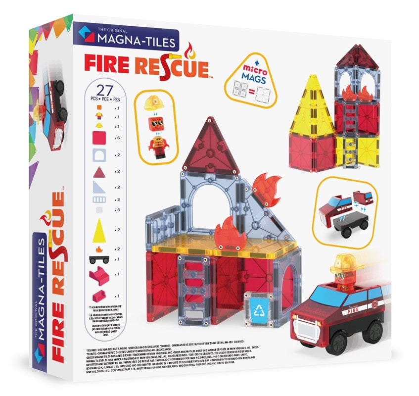 MAGNA-TILES® Fire Rescue™ – 27 Piezas 🚒🔥