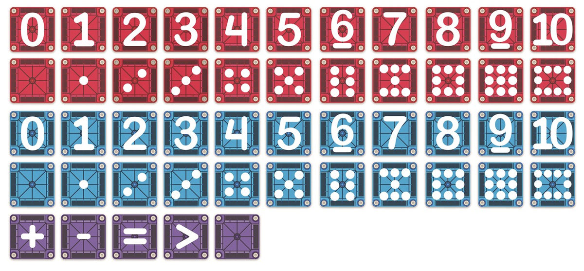 MAGNA-TILES® MicroMAGS Learn Numbers – 56 Piezas 🧲🔢