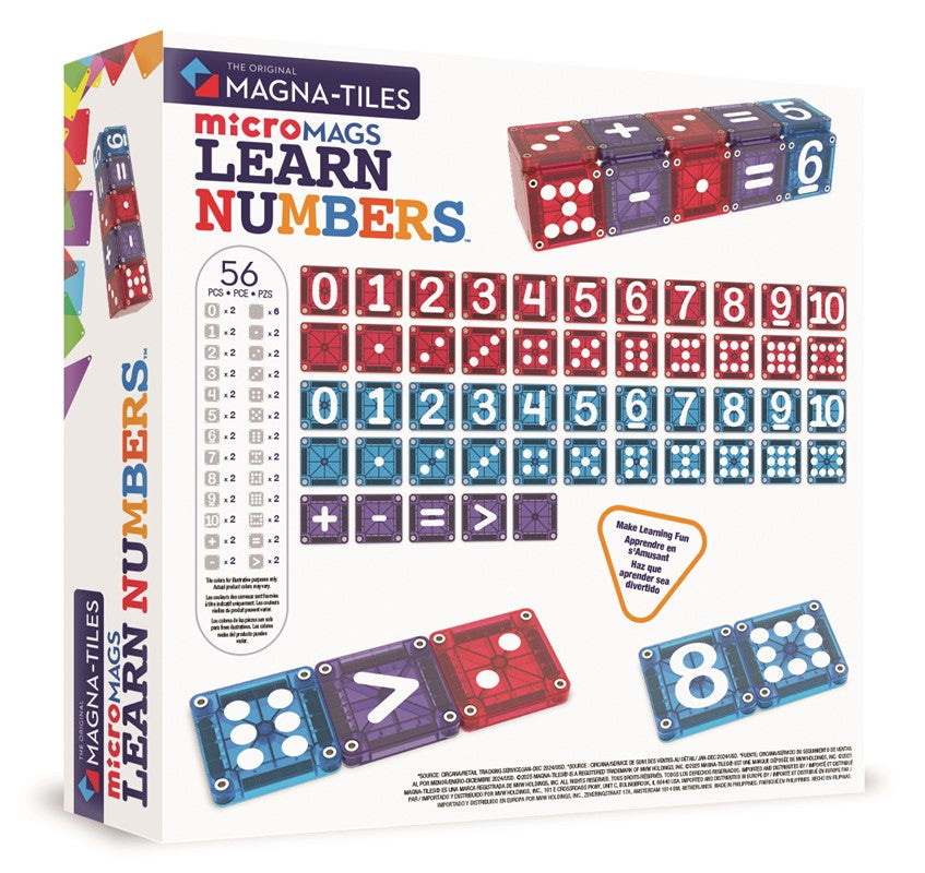 MAGNA-TILES® MicroMAGS Learn Numbers – 56 Piezas 🧲🔢