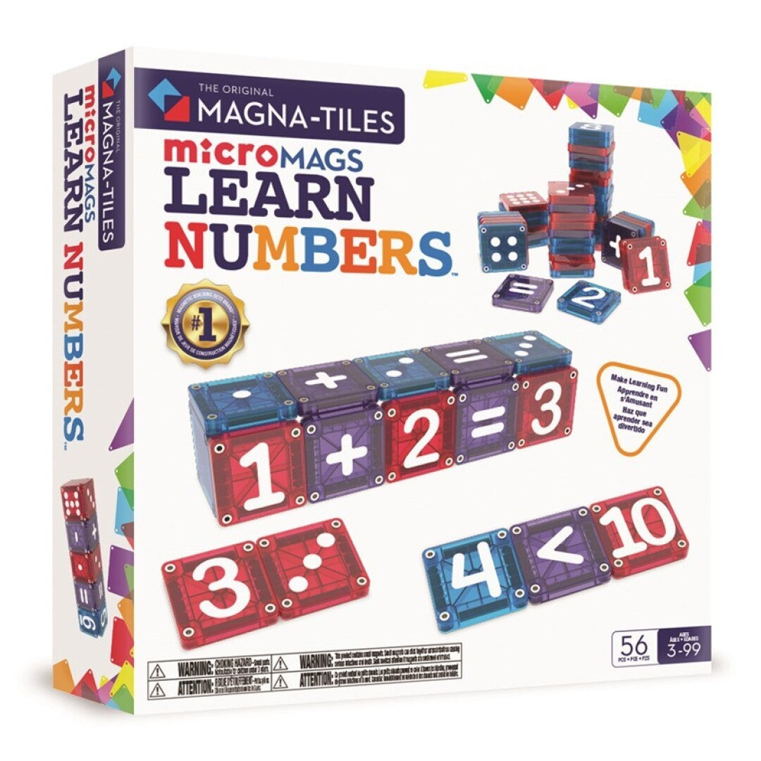 MAGNA-TILES® MicroMAGS Learn Numbers – 56 Piezas 🧲🔢