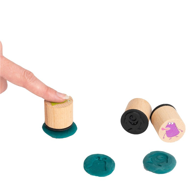 Kit de tampons en bois Kneta – Monstres 👾🟢