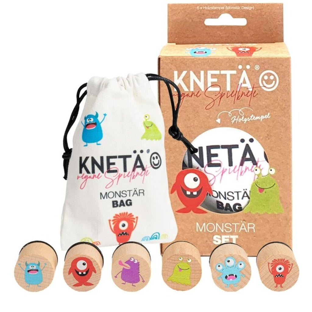 Kit de tampons en bois Kneta – Monstres 👾🟢