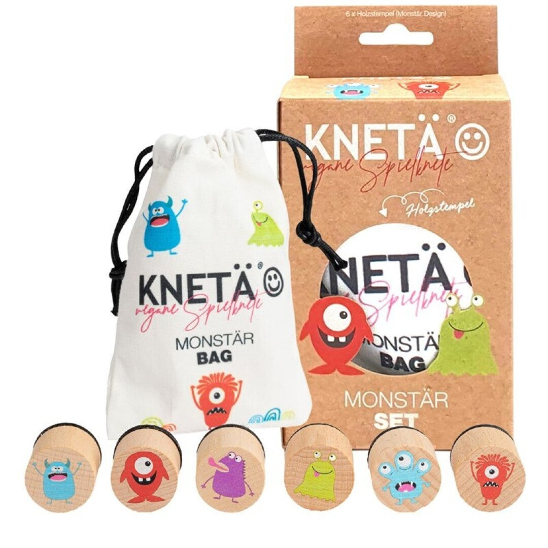 Kit de tampons en bois Kneta – Monstres 👾🟢