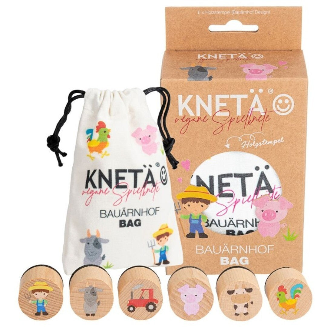 Set de tampons en bois Kneta – Ferme 🐄🌻