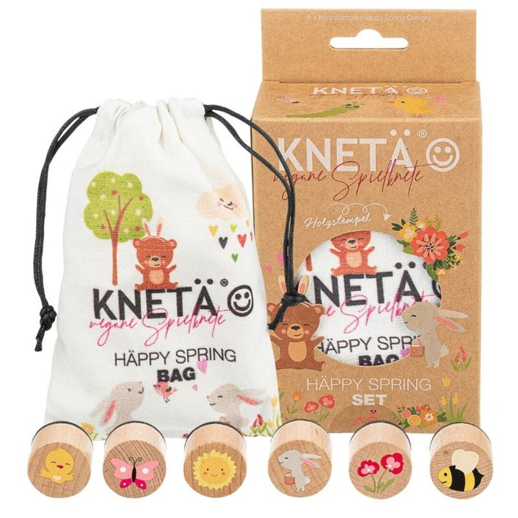 Set de tampons en bois Kneta – Printemps 🌸🌼