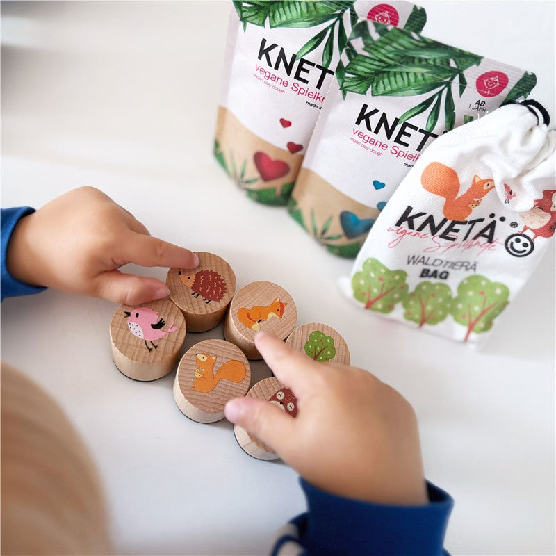 Set de Tampons en Bois Kneta – Animaux de la Forêt 🦊🌲