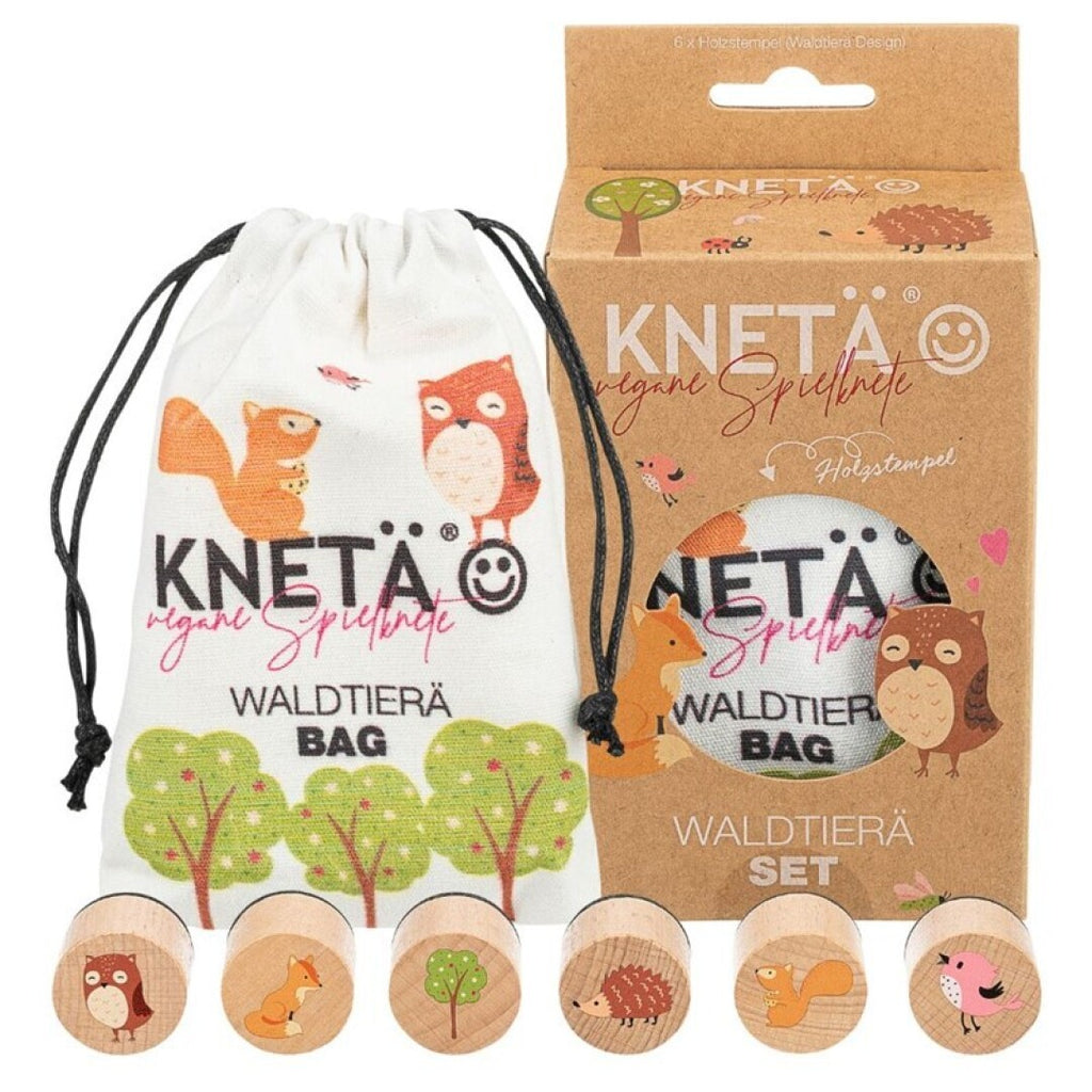 Set de Tampons en Bois Kneta – Animaux de la Forêt 🦊🌲