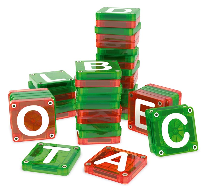 MAGNA-TILES® MicroMAGS Learn Letters – 56 Piezas 🧲🔤