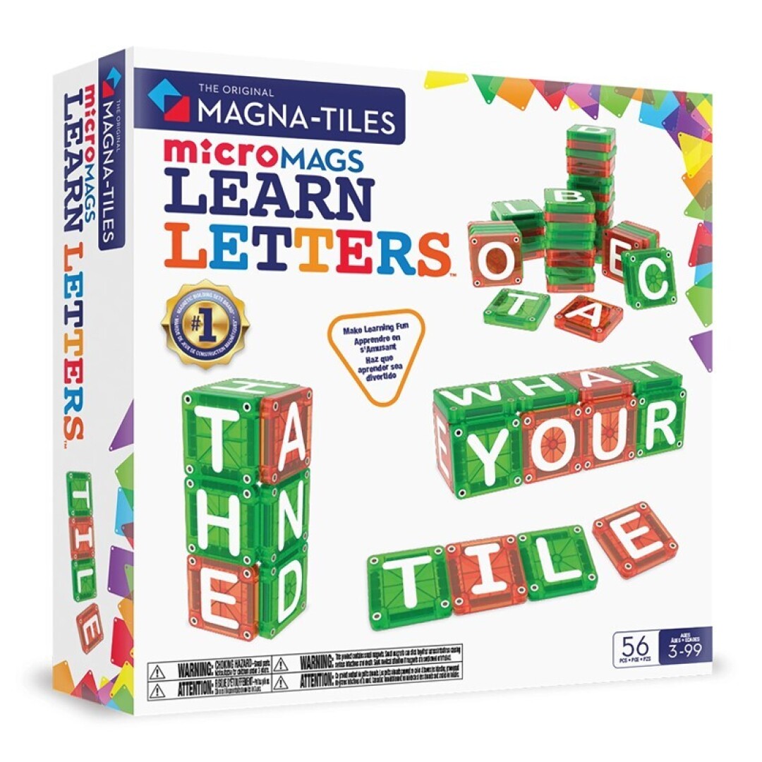 MAGNA-TILES® MicroMAGS Learn Letters – 56 Piezas 🧲🔤