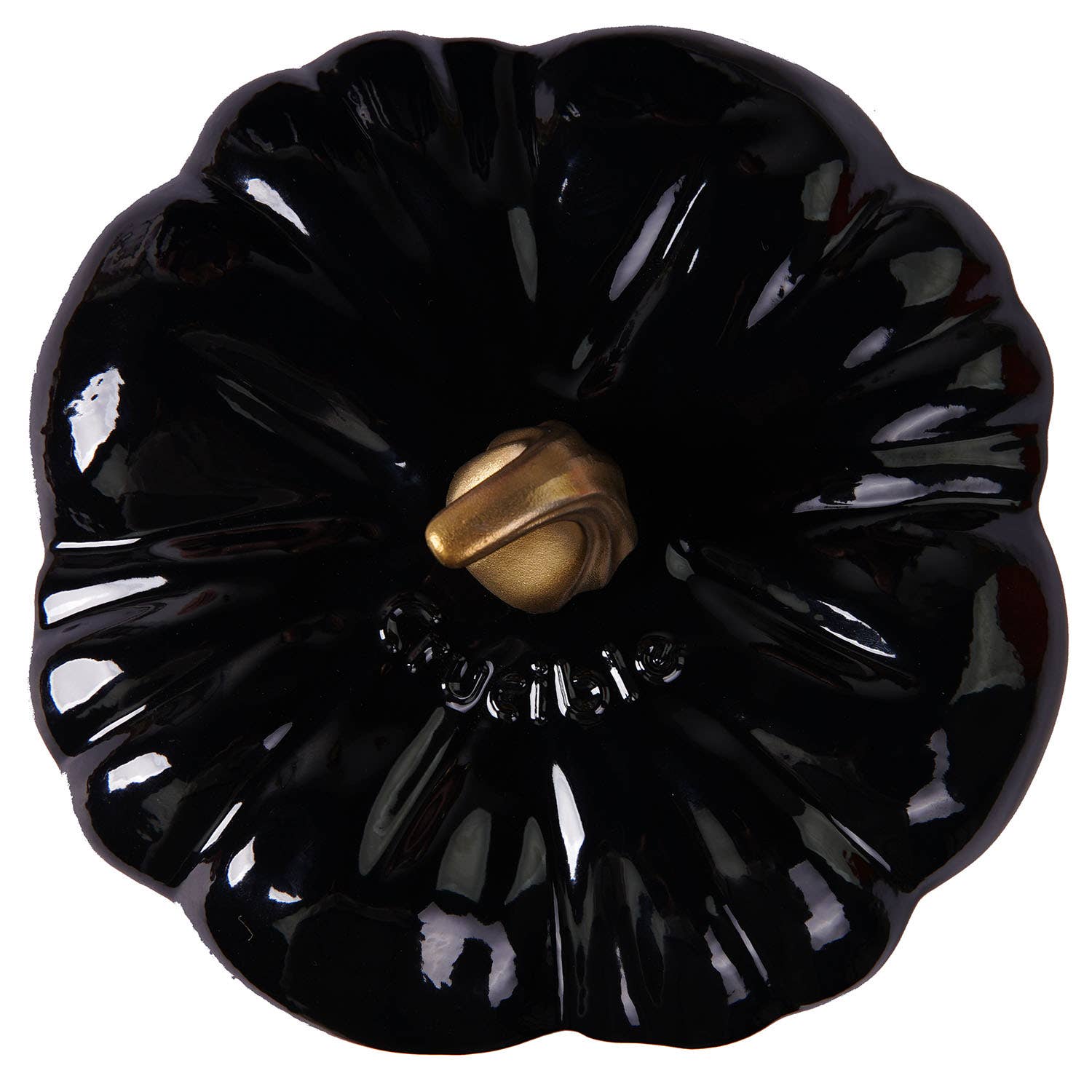 Cazuela Cocotte Calabaza – Hierro Fundido Esmaltado Negro & Dorado 🖤✨