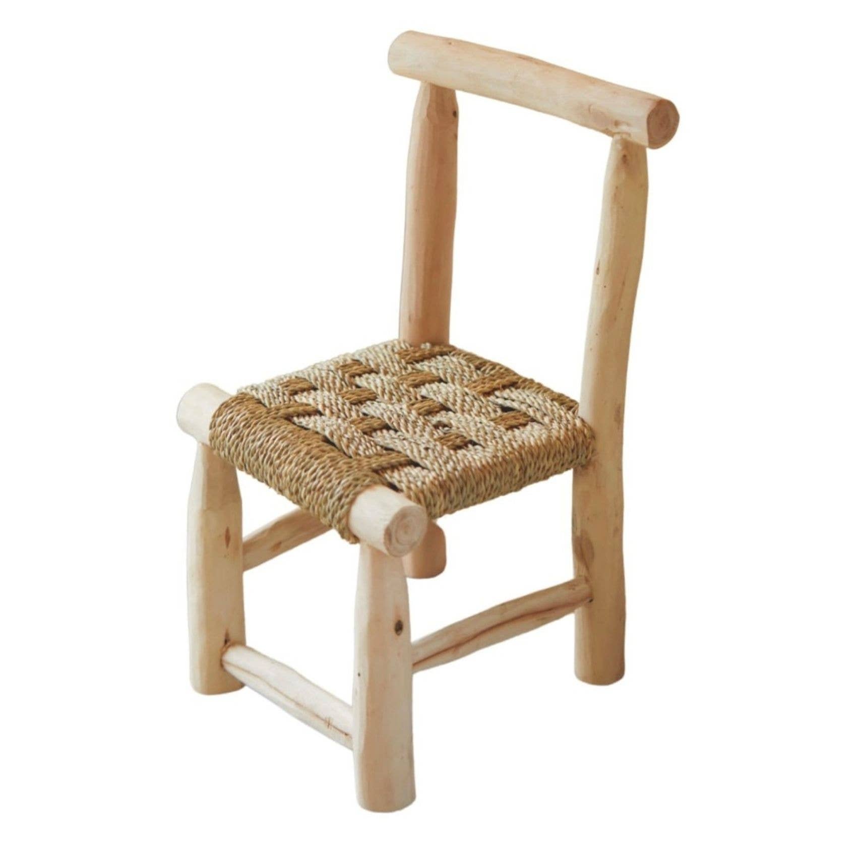 Silla infantil de madera y palma – Hecha a mano 🌿🪑
