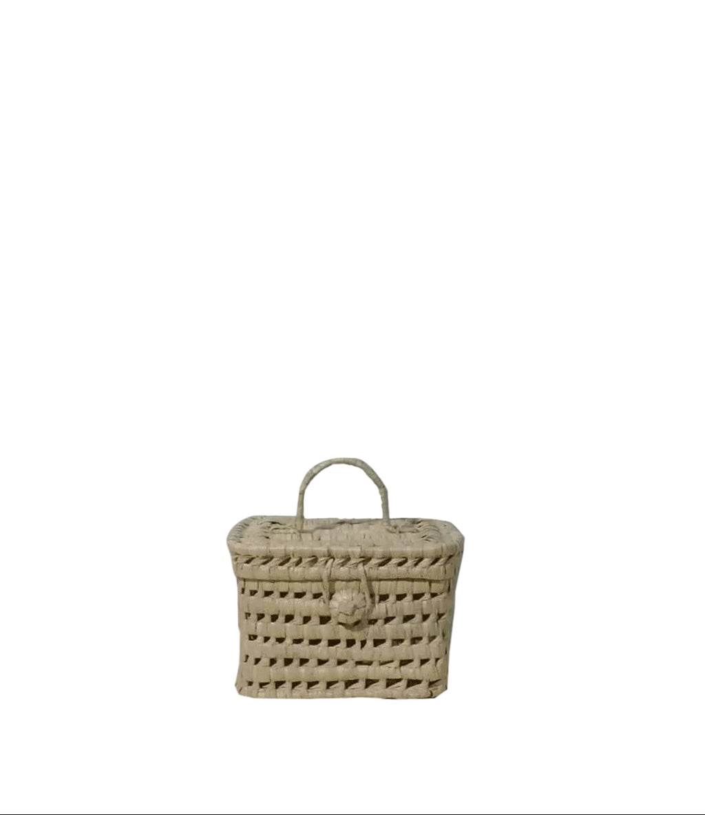 Panier en palmier tressé artisanal avec couvercle La Provenzale 🌿🧺