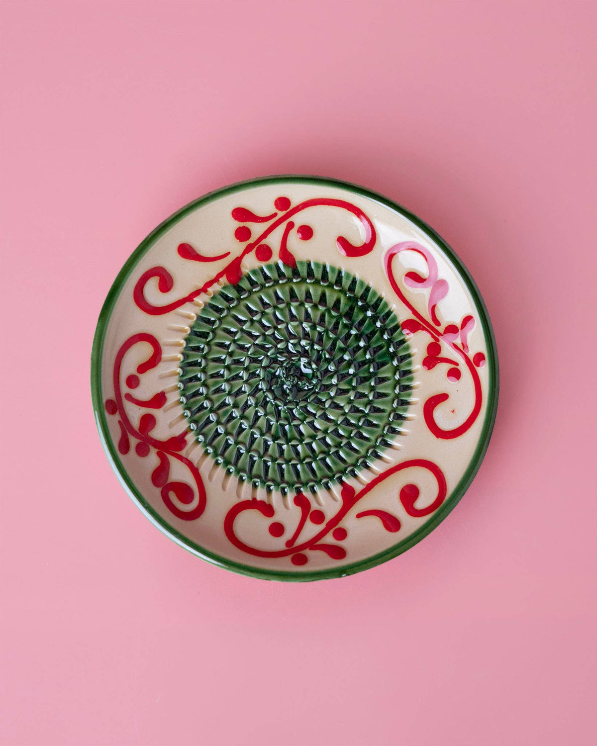 Plato Rallador de Cerámica Artesanal Alhambra Verde  🌿✨