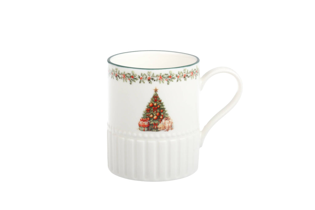 Taza de Porcelana Invierno Atemporal – Árbol de Navidad🎄☕