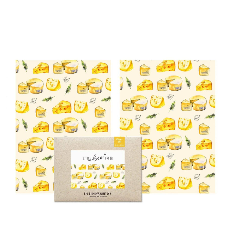 Set de 2 envoltorios de cera de abeja ecológicos - paño para queso